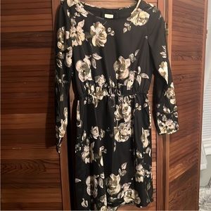 J crew black floral dress